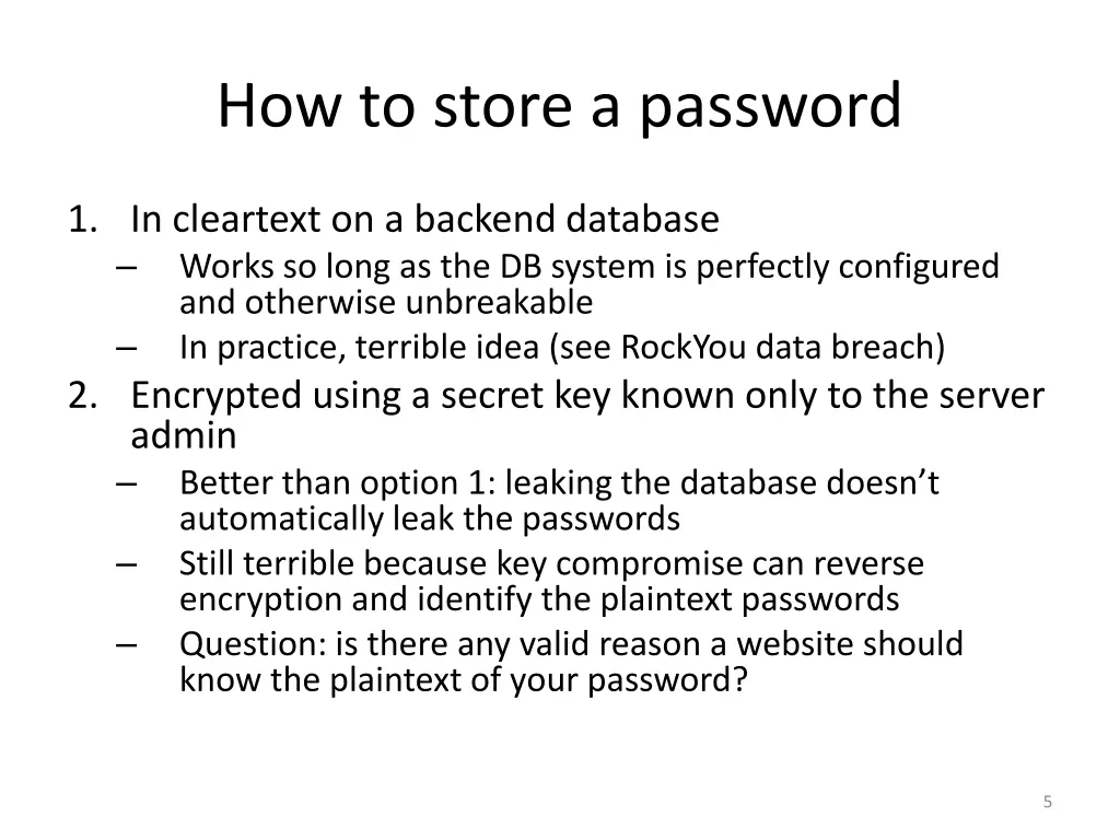 how to store a password