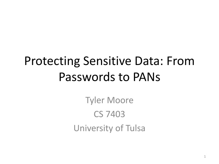 protecting sensitive data from passwords to pans