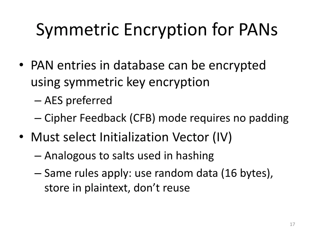 symmetric encryption for pans