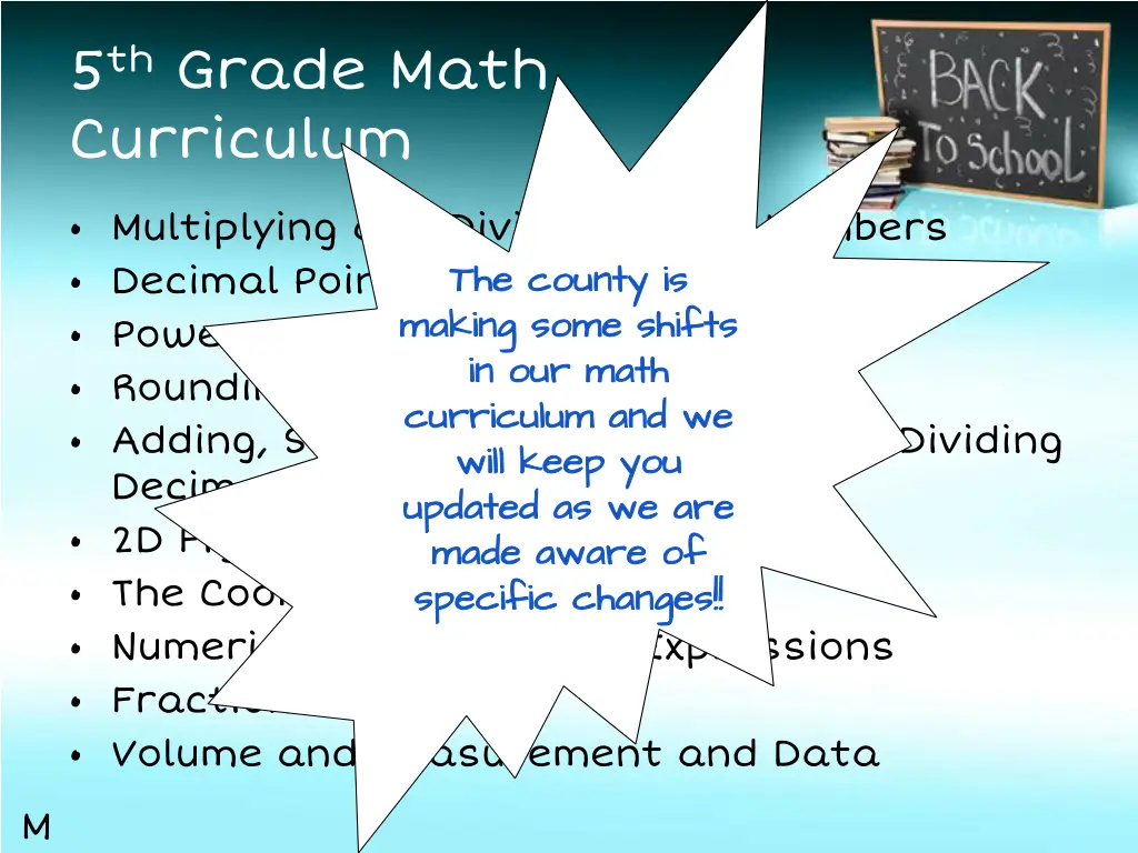 5 th grade math curriculum