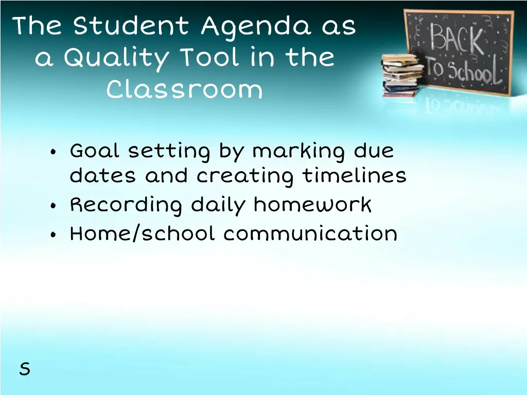 the student agenda as a quality tool