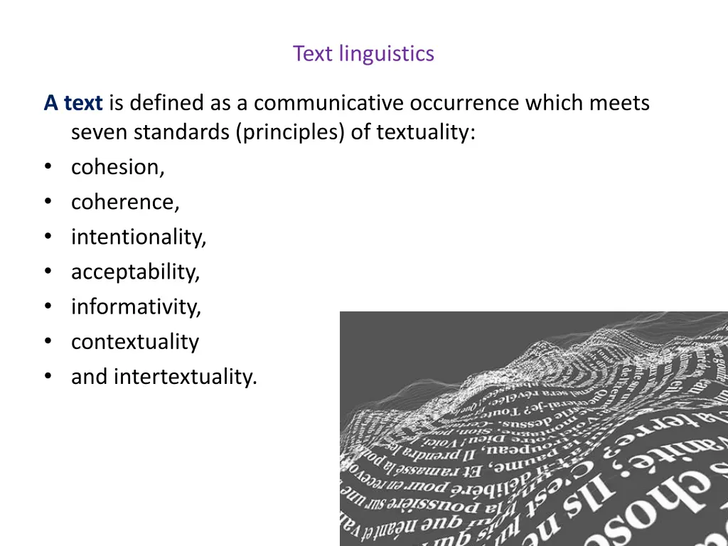 text linguistics 2