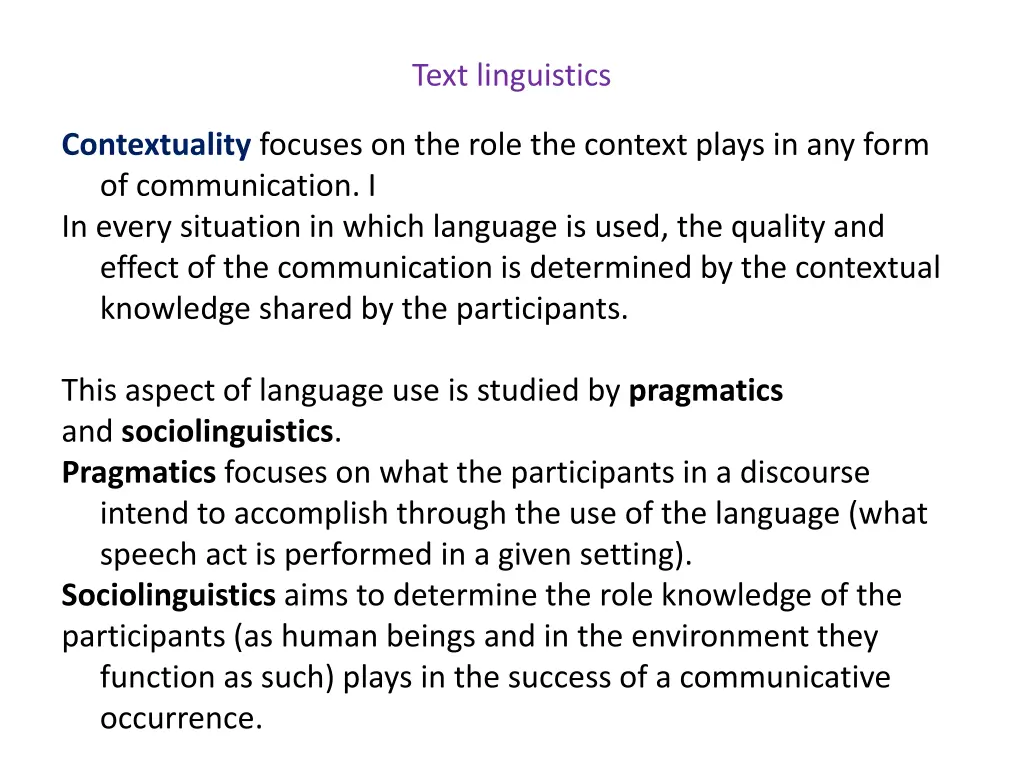 text linguistics 5