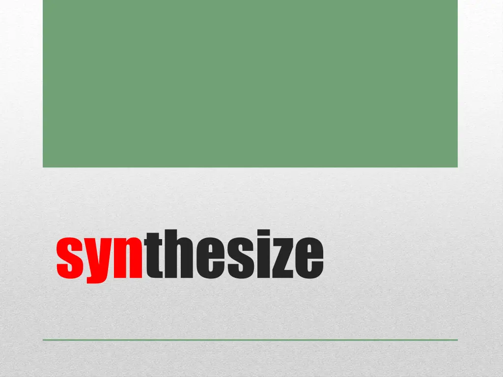 synthesize 1