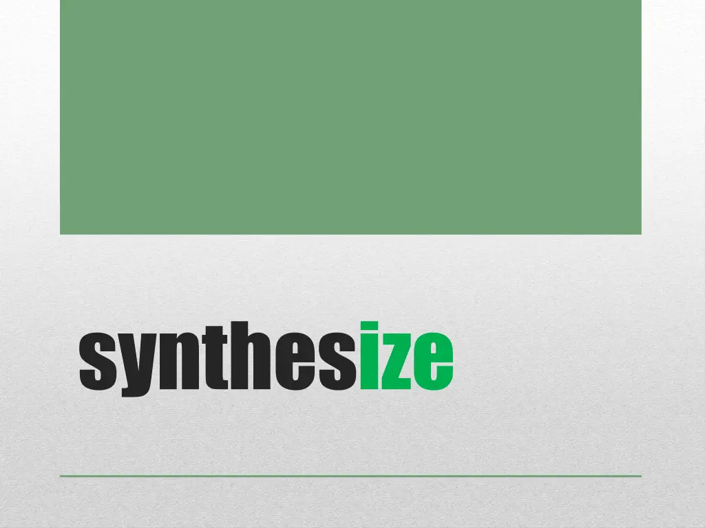 synthesize