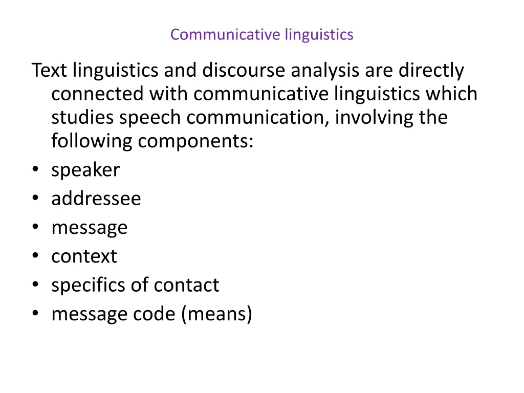 communicative linguistics