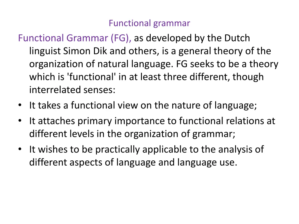 functional grammar