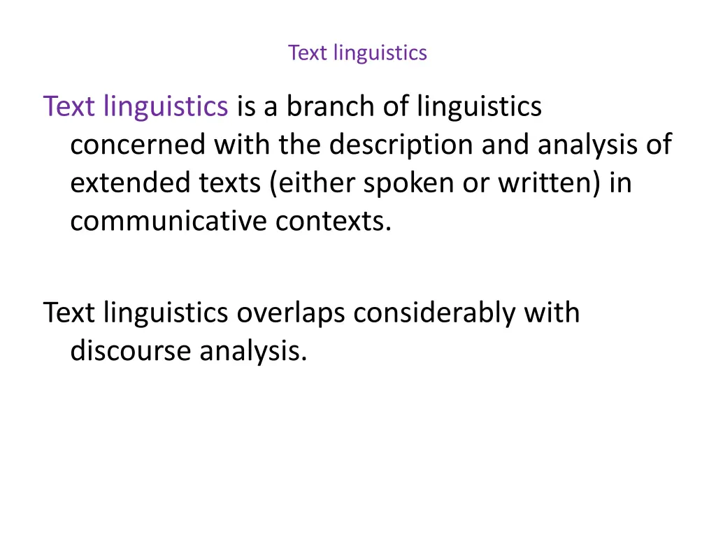 text linguistics