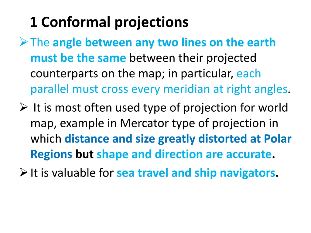 1 conformal projections the angle between