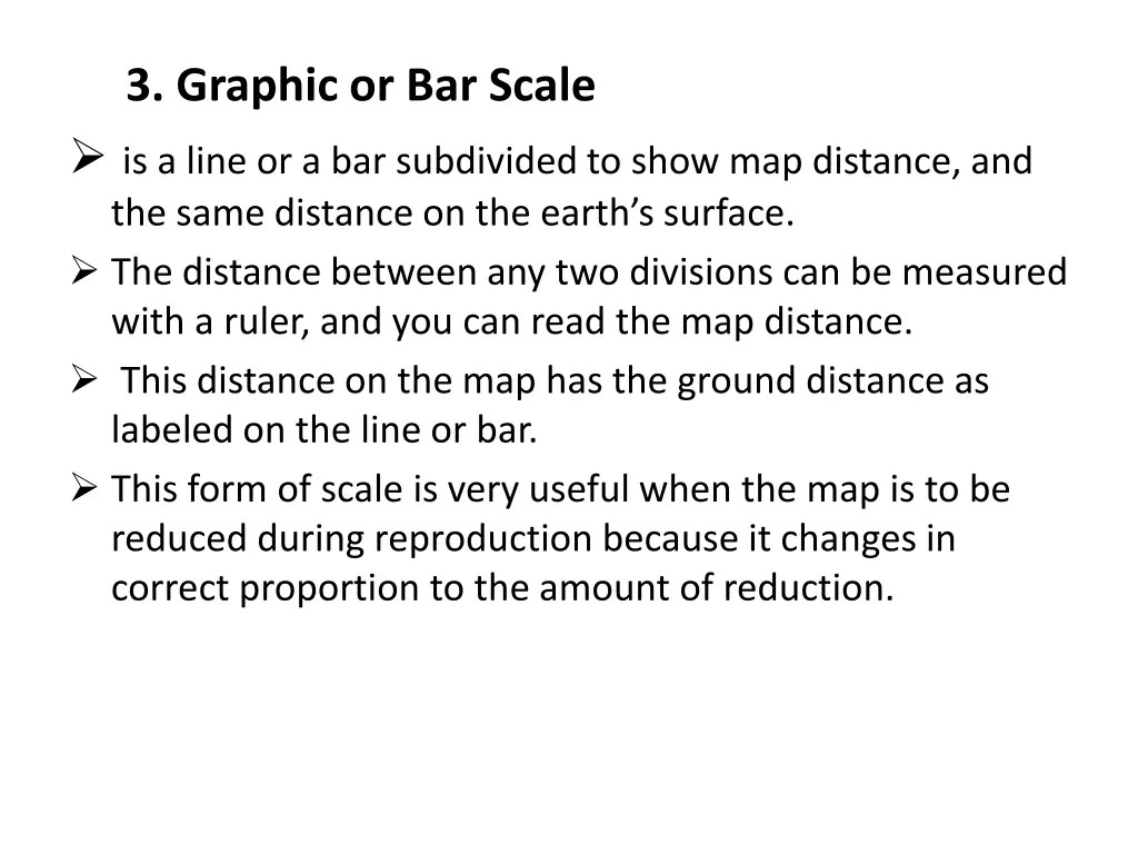 3 graphic or bar scale is a line