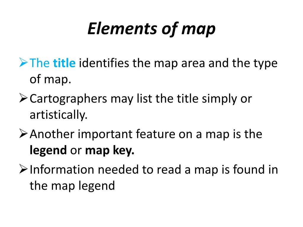 elements of map