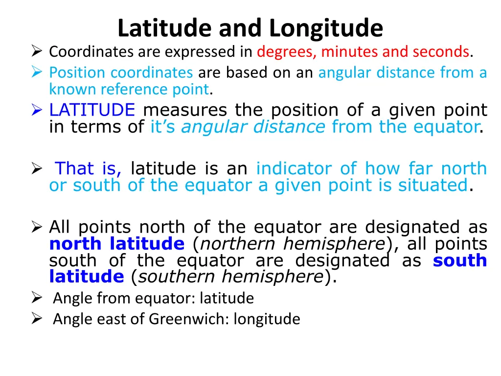 latitude and longitude coordinates are expressed