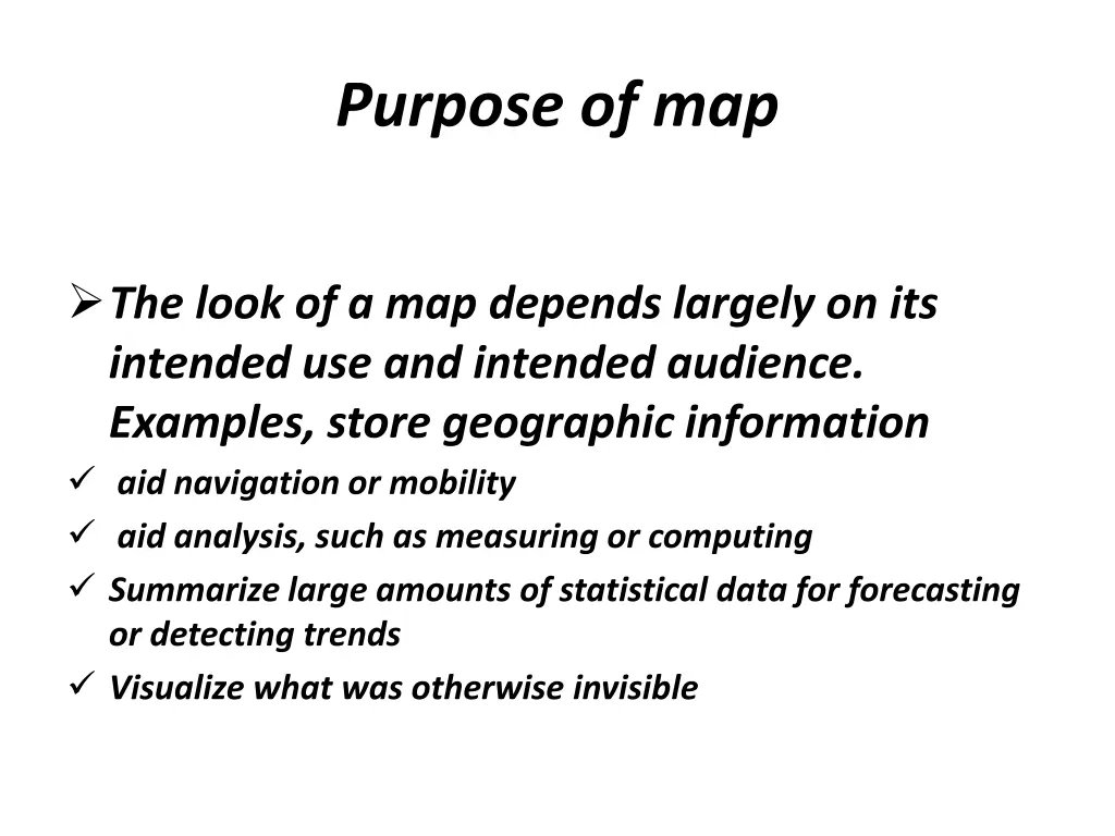 purpose of map