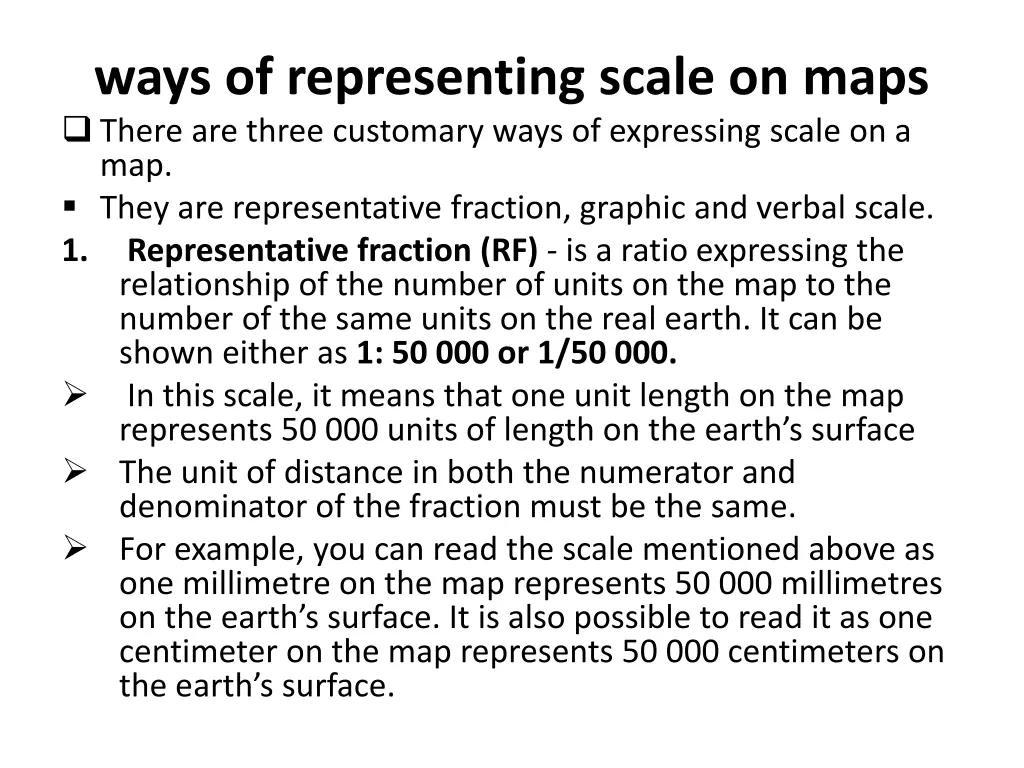 ways of representing scale on maps there