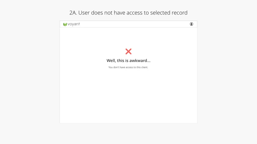 2a user does not have access to selected record