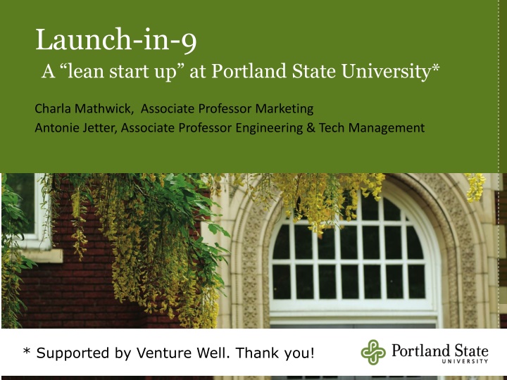 launch in 9 a lean start up at portland state