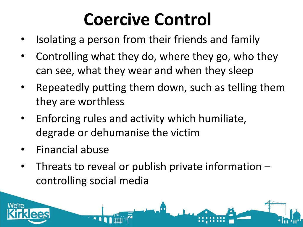 coercive control isolating a person from their