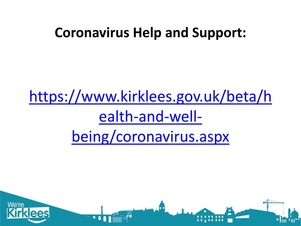 coronavirus help and support