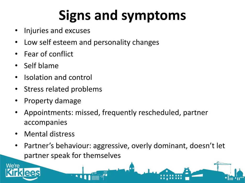 signs and symptoms injuries and excuses low self