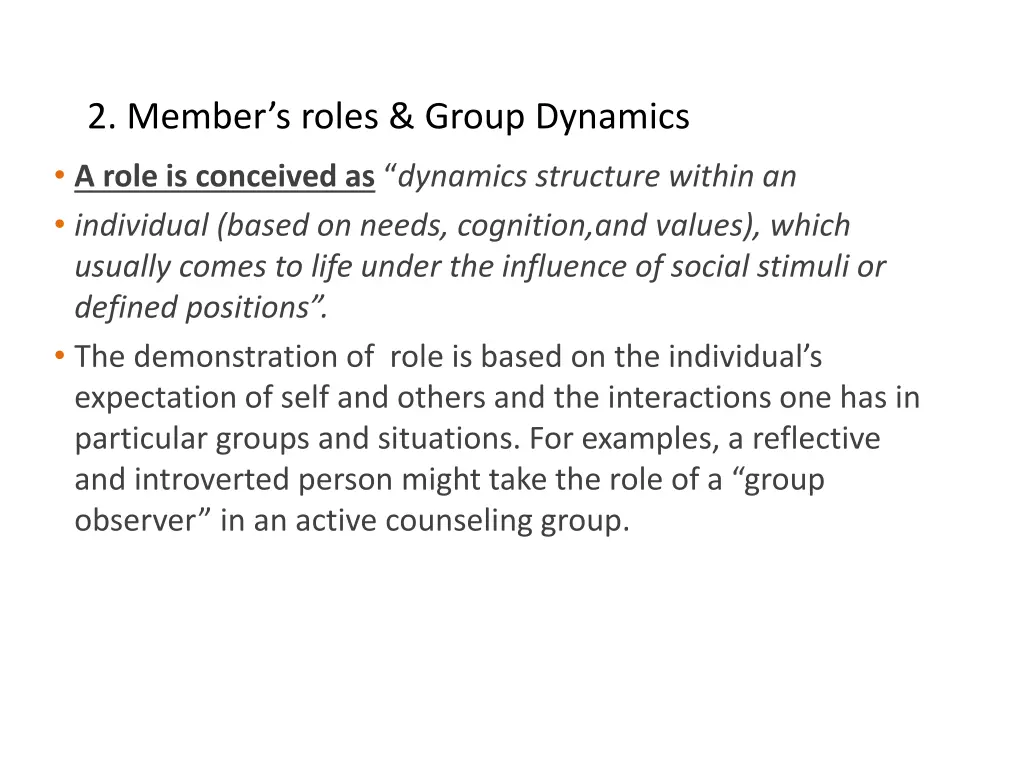 2 member s roles group dynamics