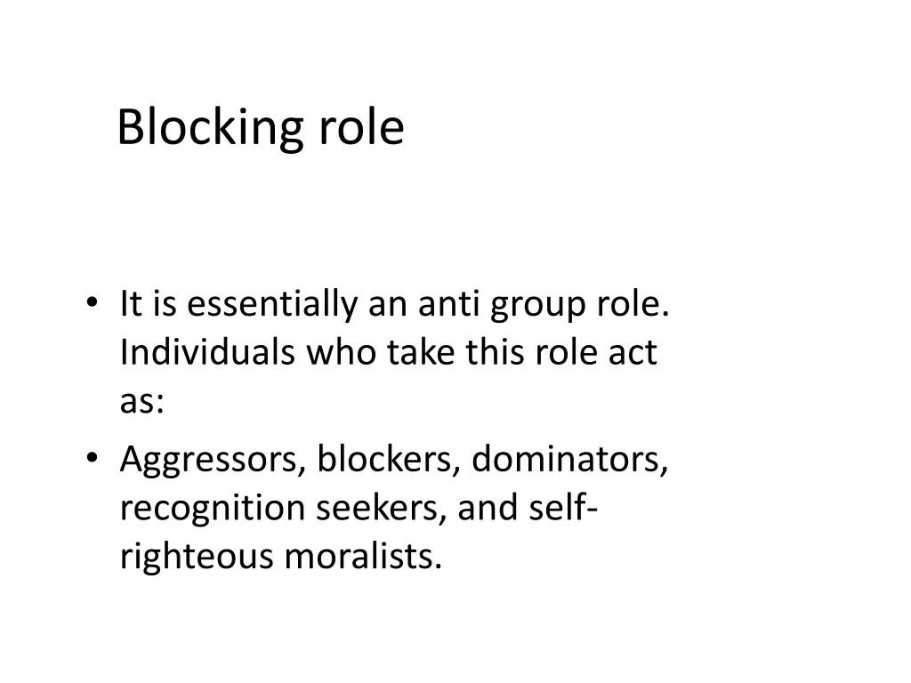 blocking role