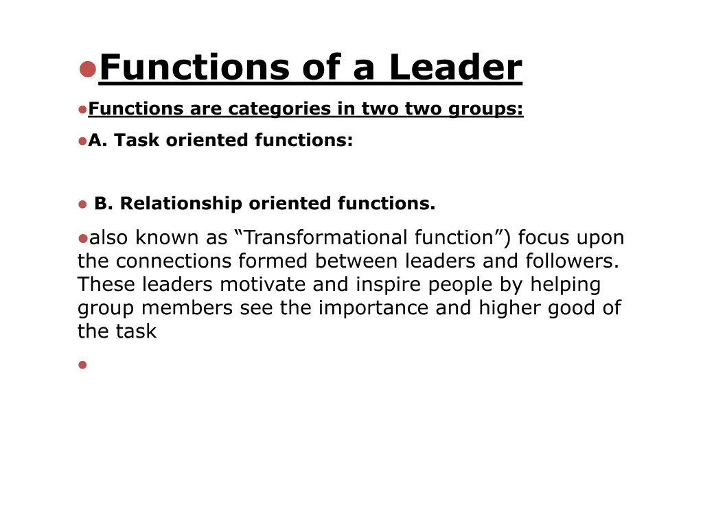 functions of a leader