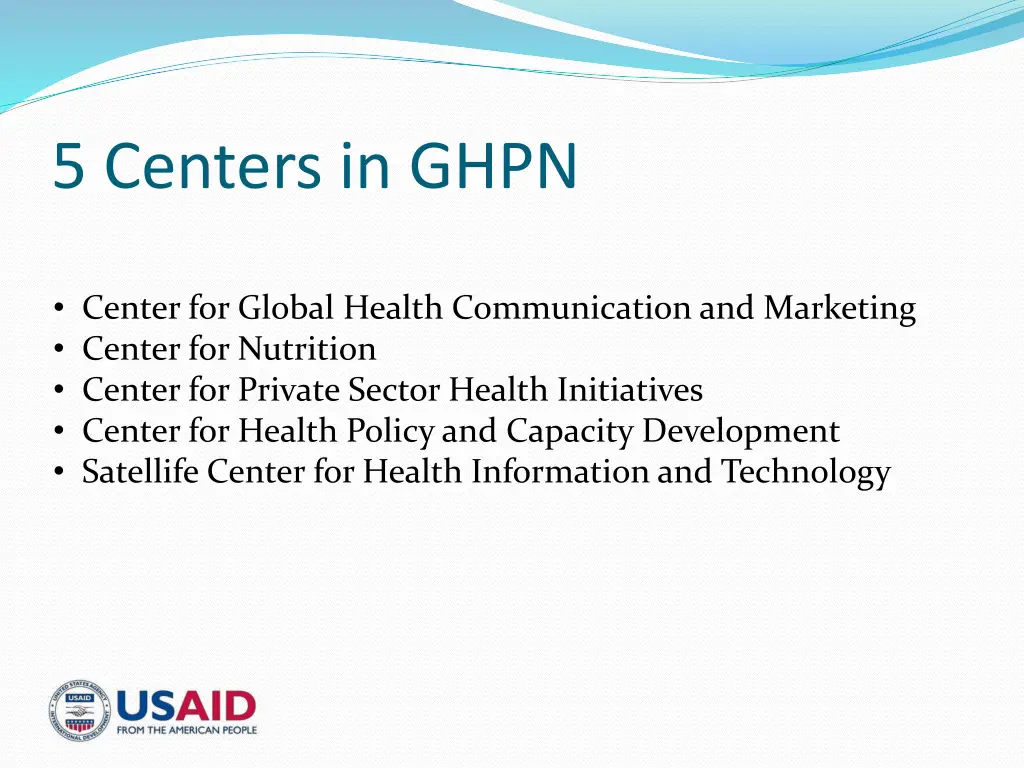 5 centers in ghpn