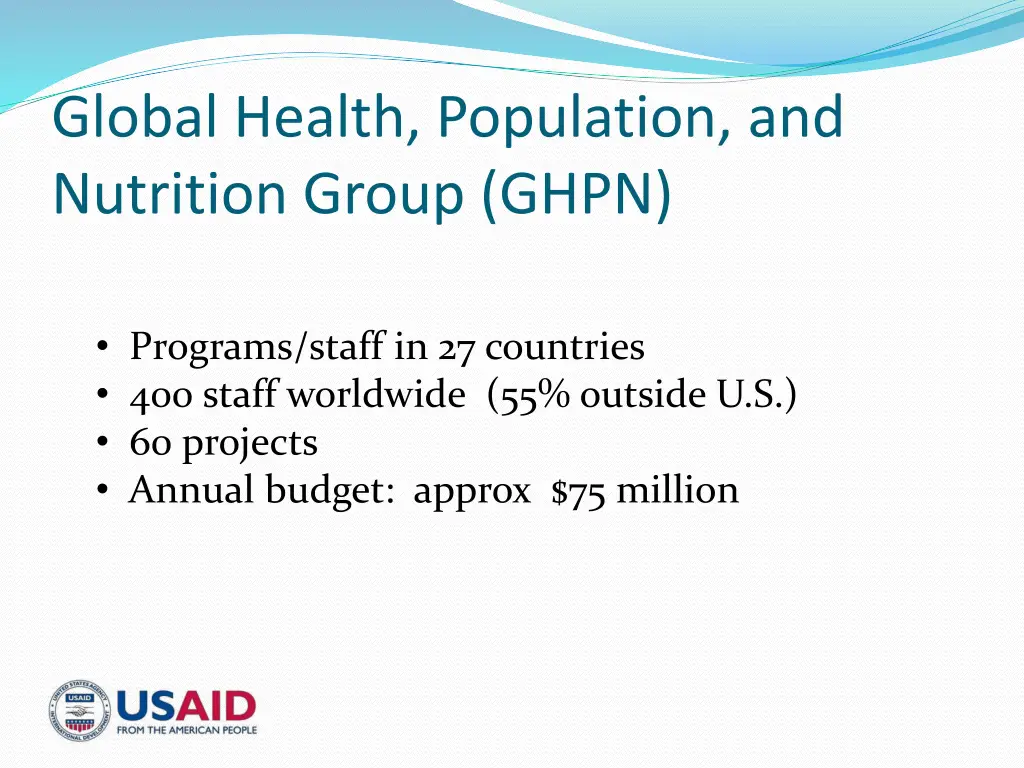 global health population and nutrition group ghpn