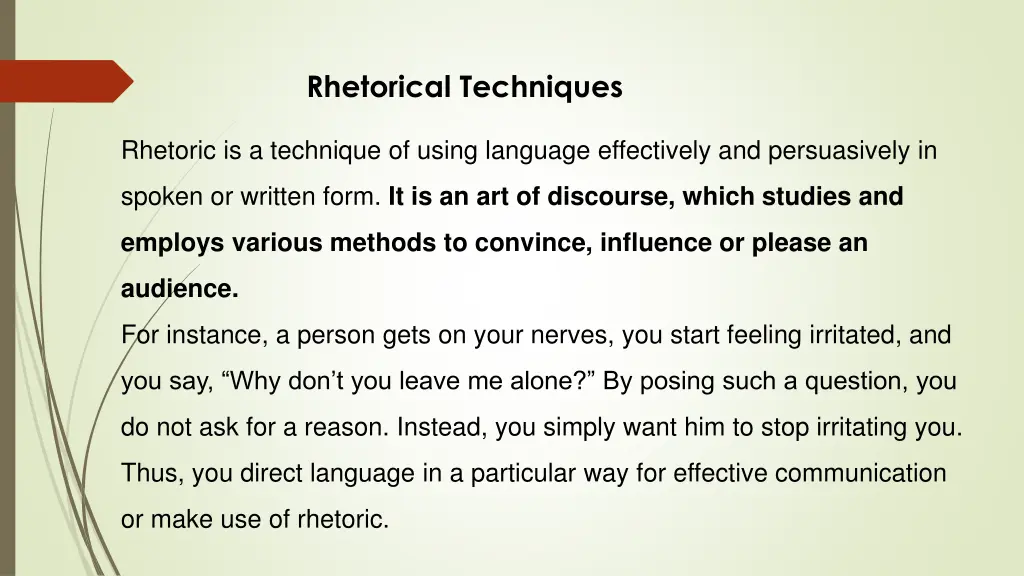 rhetorical techniques