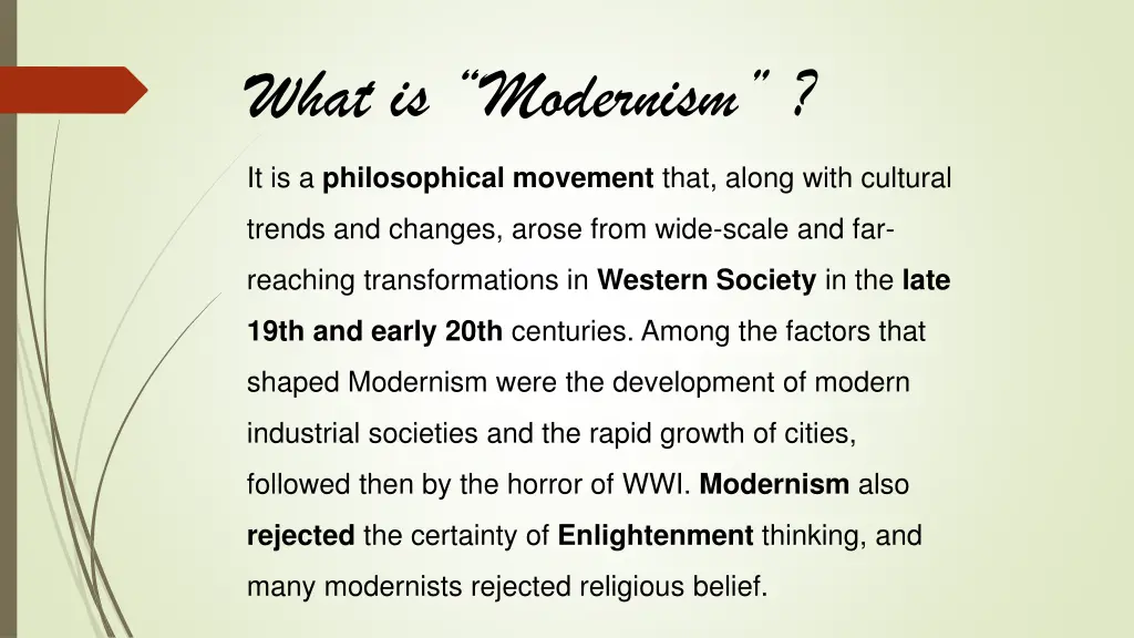 what is modernism