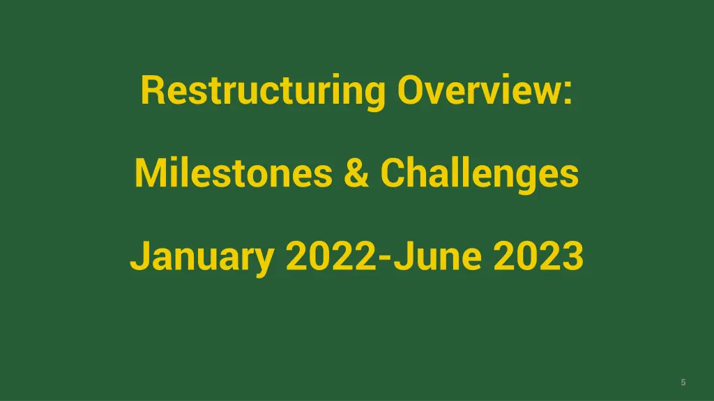 restructuring overview