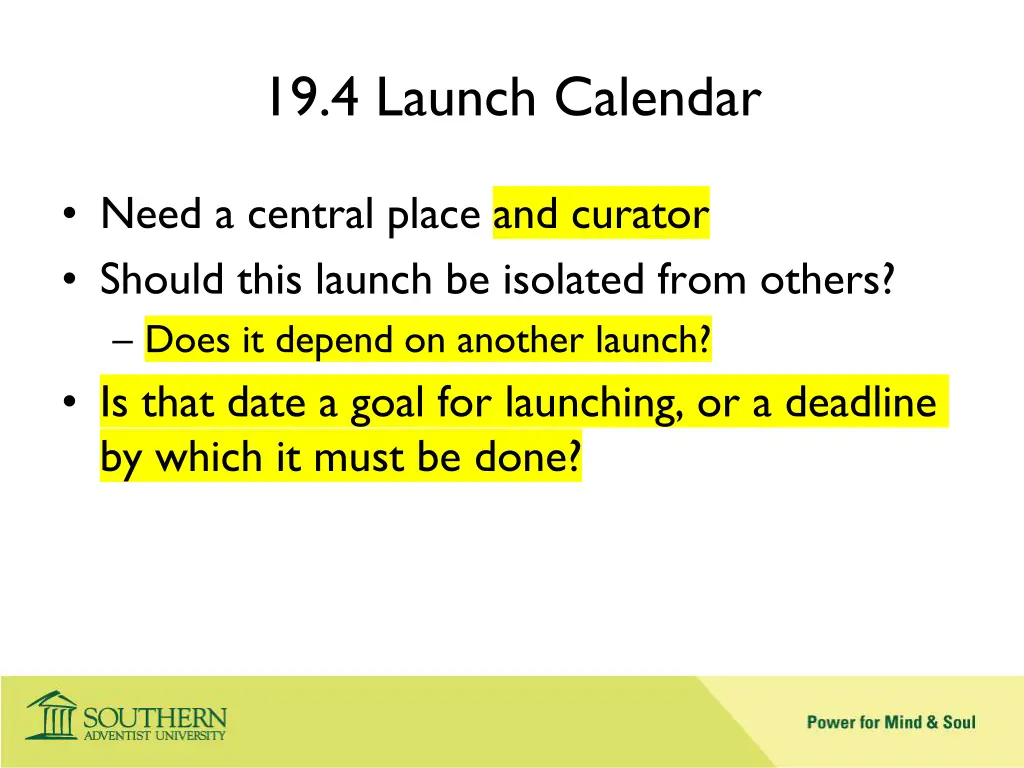 19 4 launch calendar