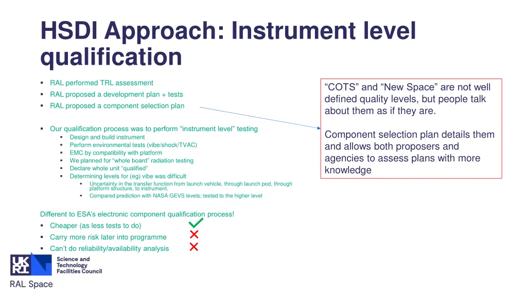 hsdi approach instrument level qualification