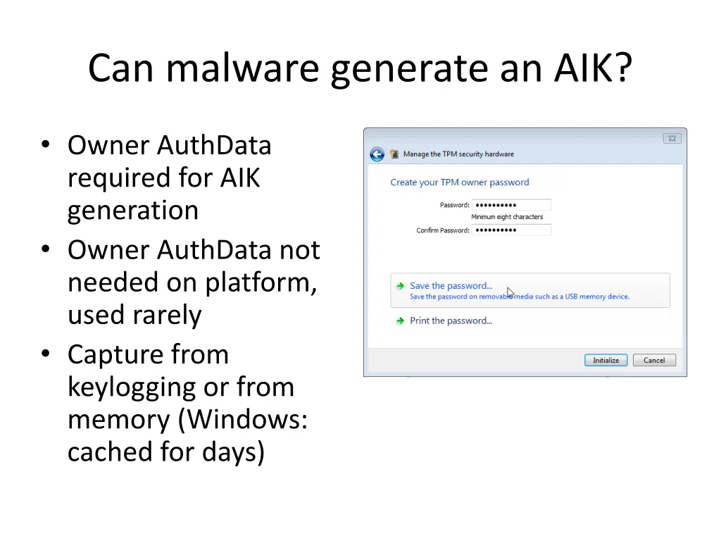 can malware generate an aik