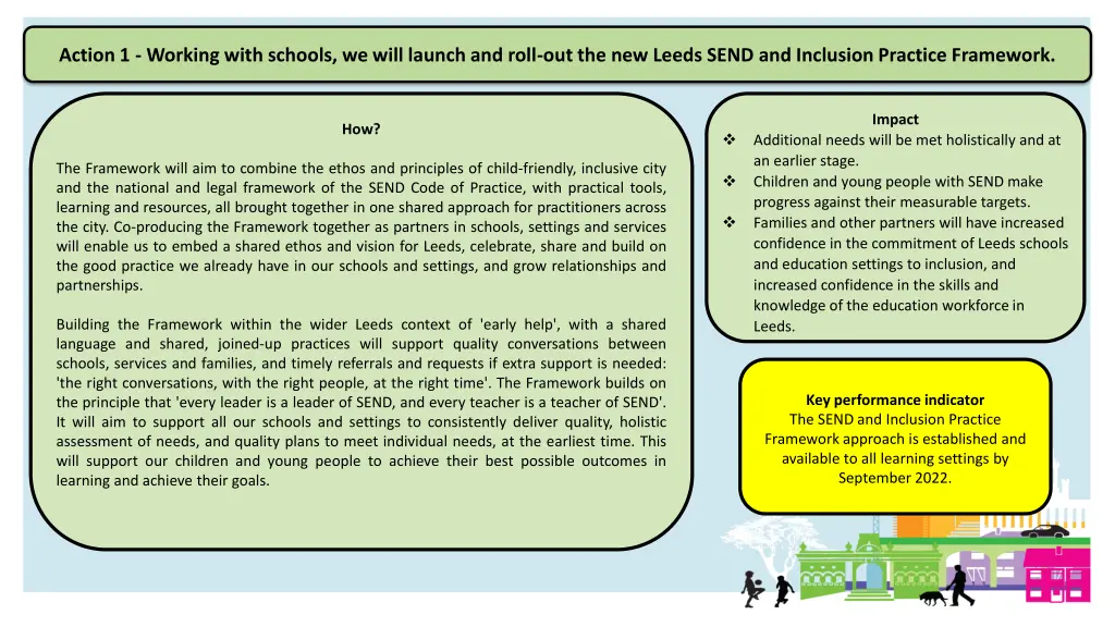 action 1 working with schools we will launch