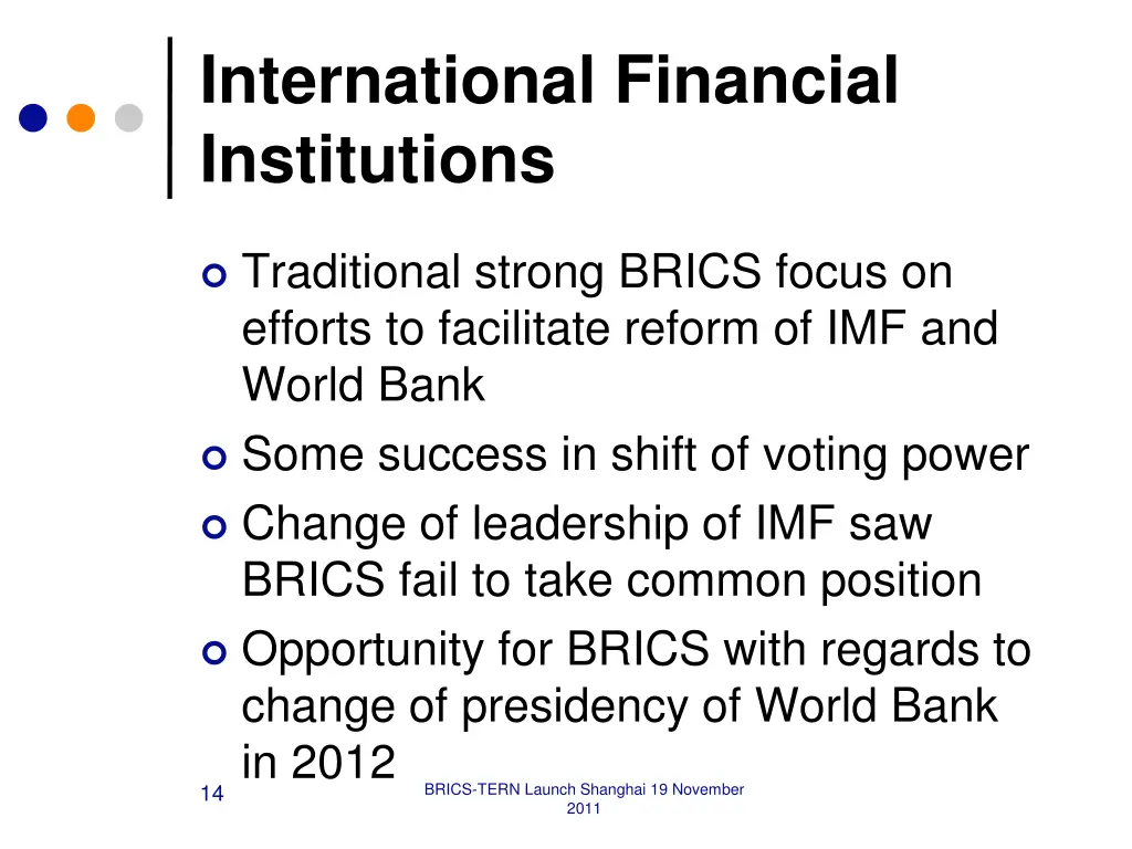 international financial institutions