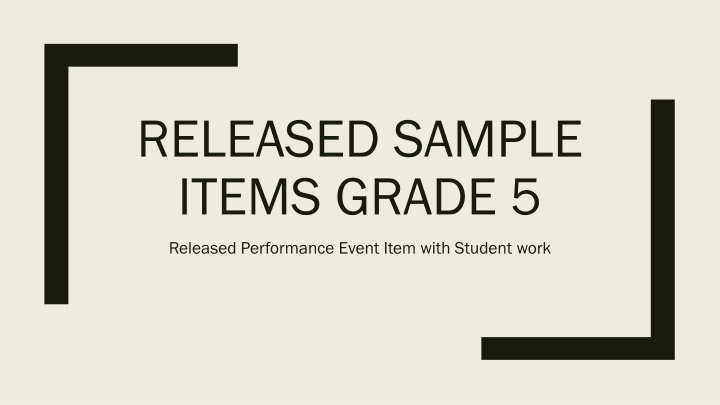 released sample items grade 5