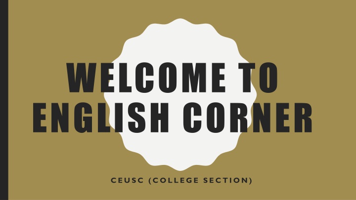 welcome to english corner