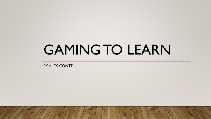 gaming to learn