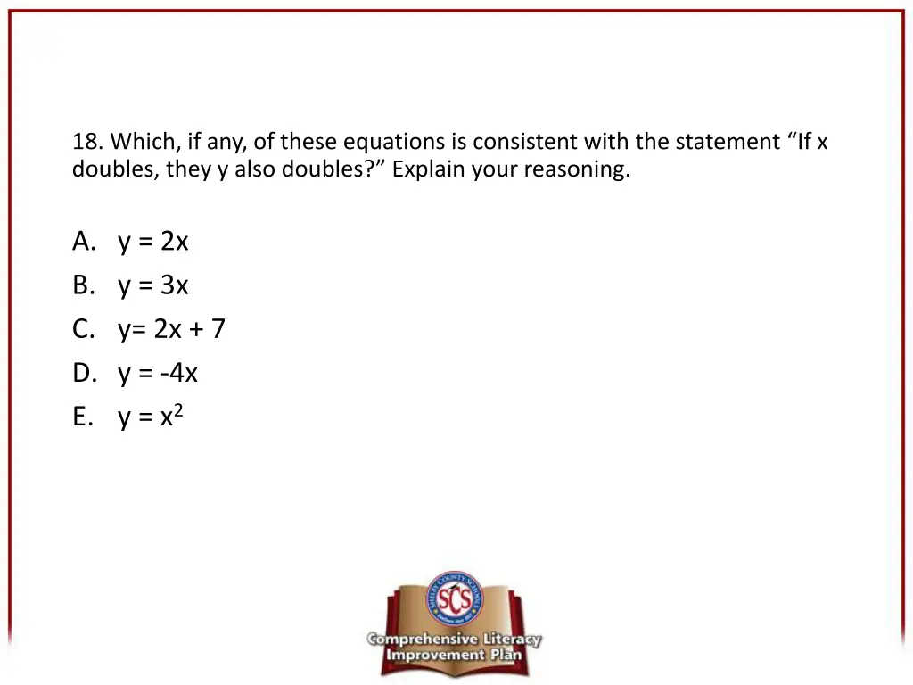 18 which if any of these equations is consistent