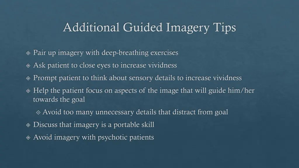 additional guided imagery tips