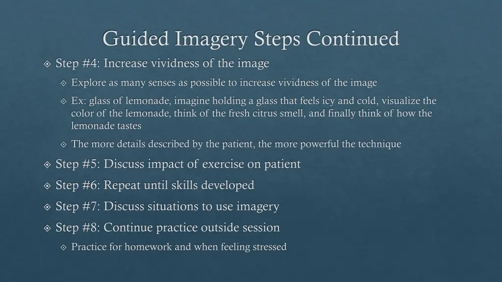 guided imagery steps continued step 4 increase