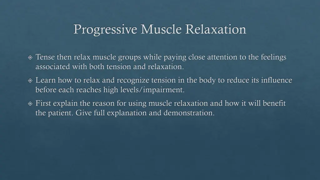 progressive muscle relaxation