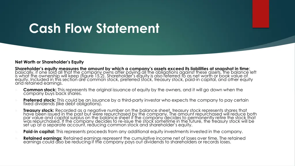 cash flow statement