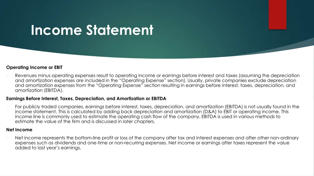 income statement 2