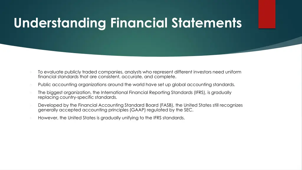 understanding financial statements