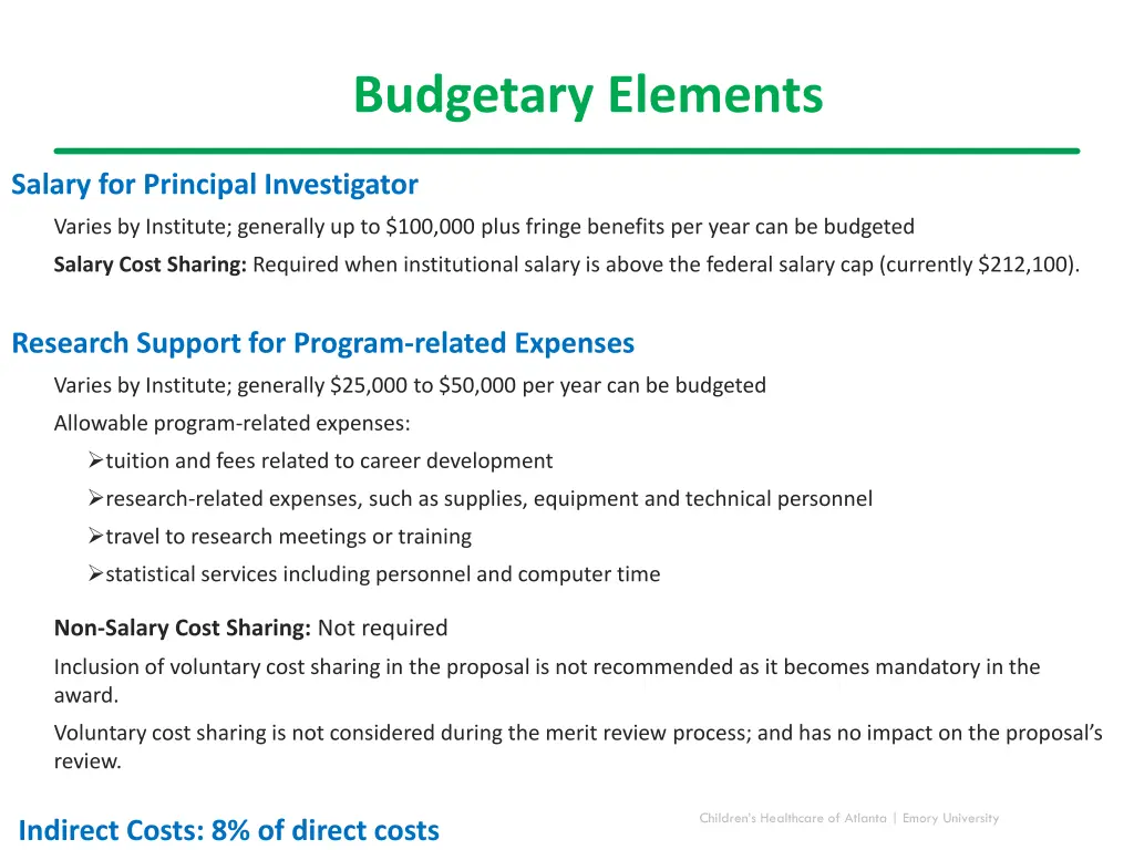 budgetary elements