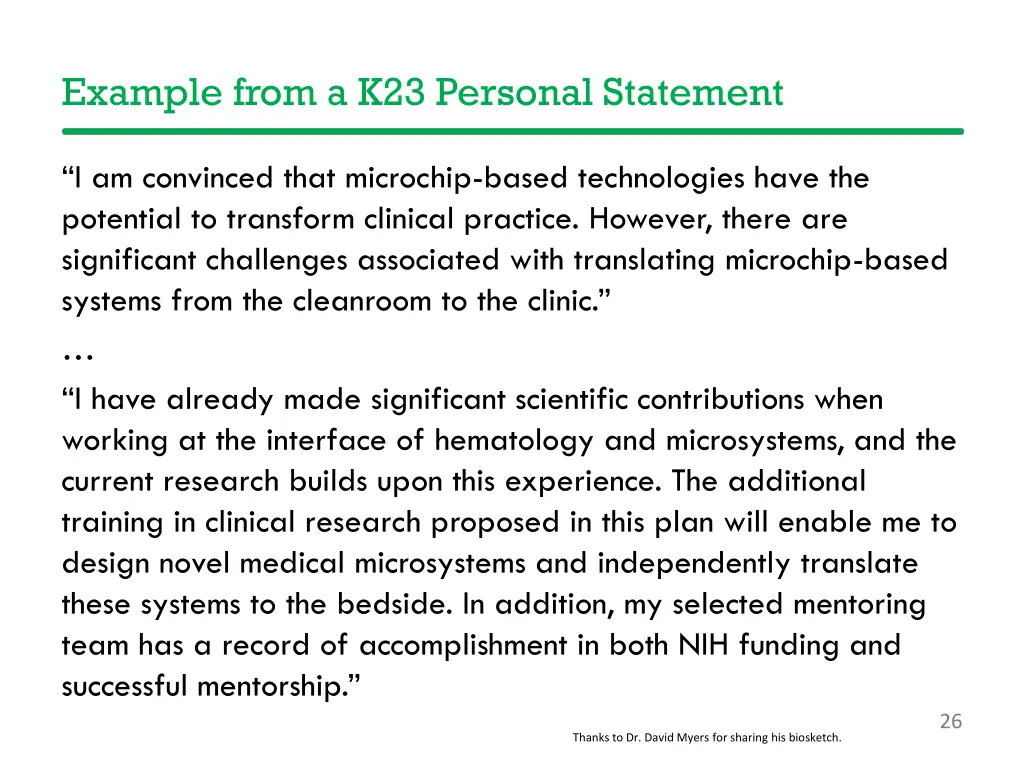 example from a k23 personal statement