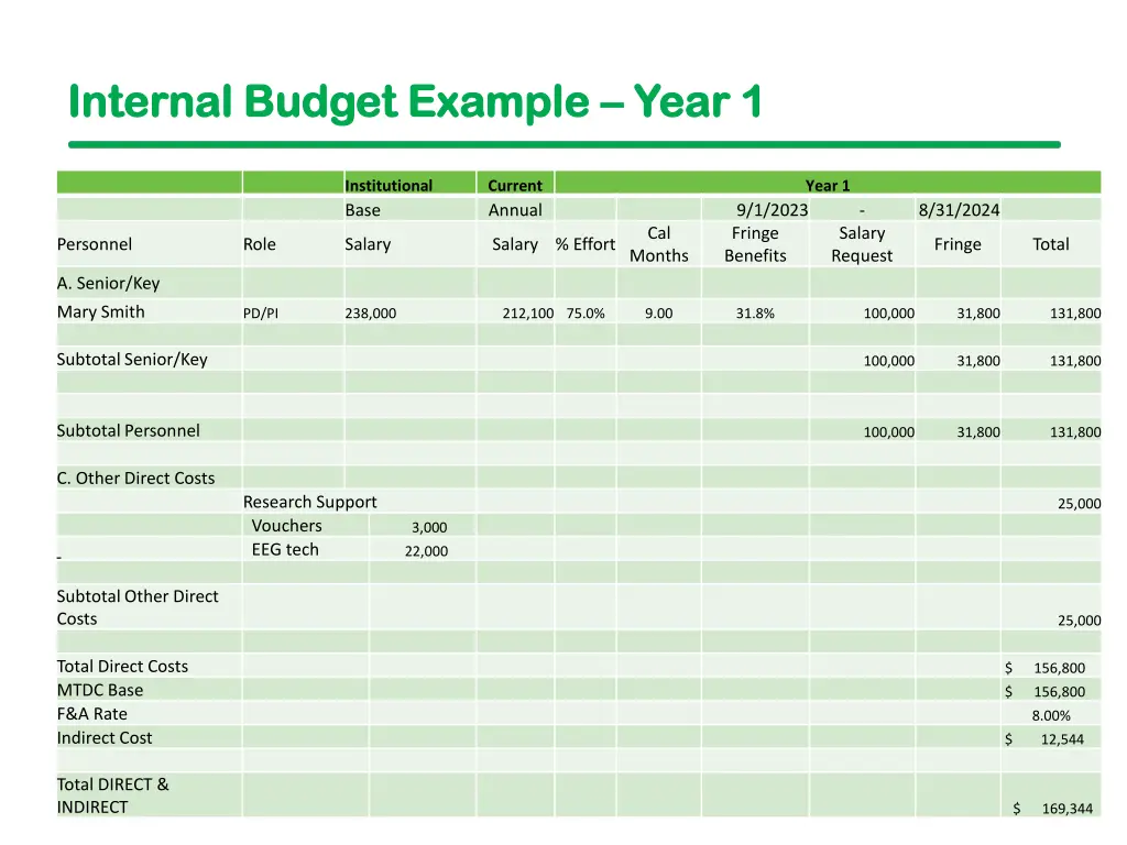 internal budget example internal budget example