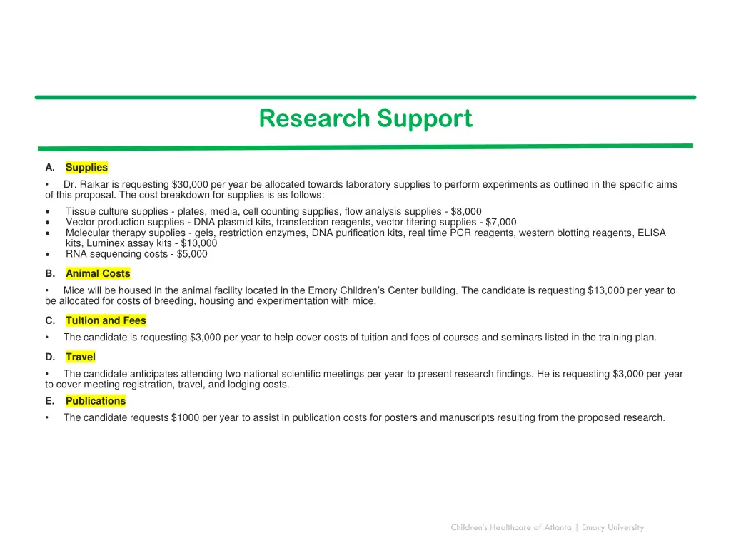 research support 1